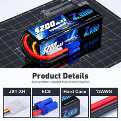 Zeee 3S 5200mAh dimensions show compact footprint for racers