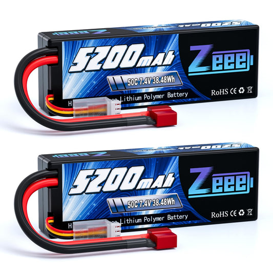 Zeee 7.4V 5200mAh hard-case LiPo battery for RC cars delivers steady power