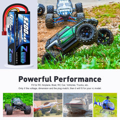Zeee 3S 5200mAh battery in RC car use shows versatile application.
