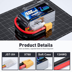 Zeee XT60 plug on battery enables secure connections in outdoor FPV setups