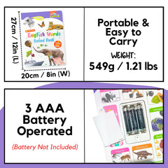 ZeenKind English Learning Talking Book tearproof pages endure spills and daily use.
