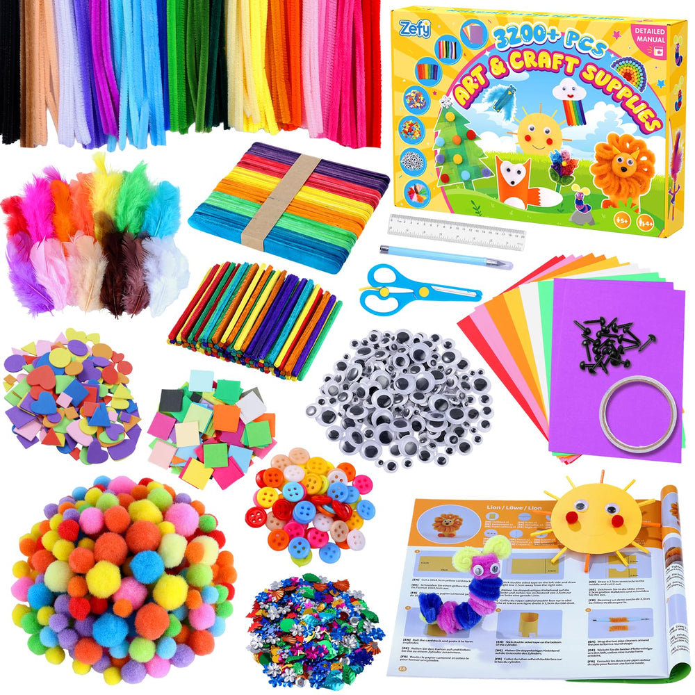 Zefy craft box front view highlighting an all-in-one kit for kids' creative projects.
