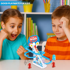 ZEICO penguin slide toy set lights and music mode enhances sensory engagement.
