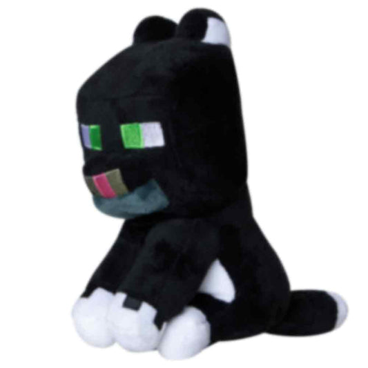 ZEKLZD Black Cat Plush front view, soft and cuddly for cozy spaces at home.