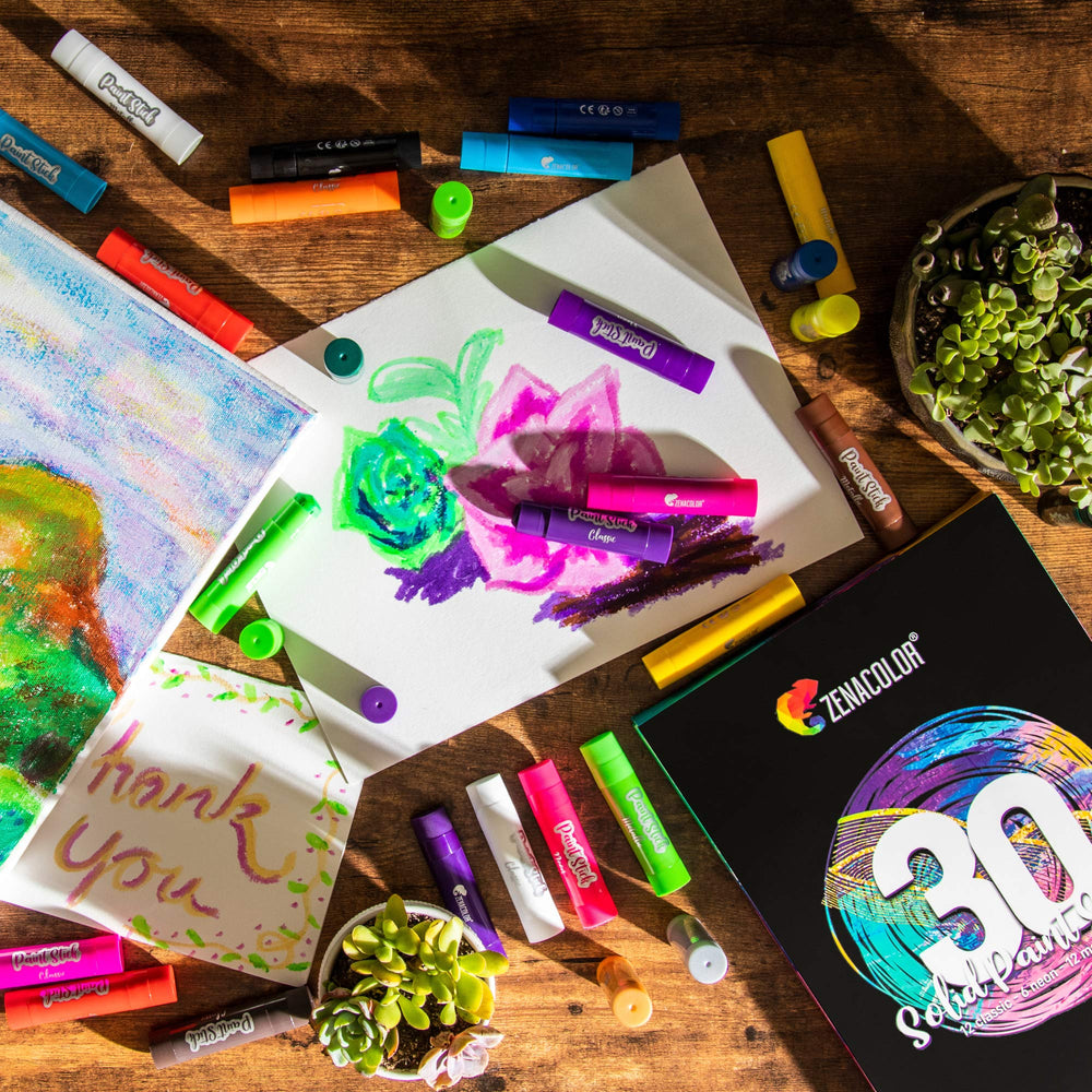 Zenacolor tempera sticks 30-pack ready for quick art sessions