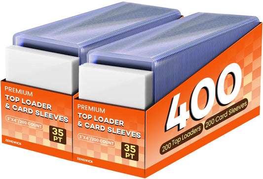 ZENOWICK 400-card top loader provides clear view and durable protection for baseball cards.
