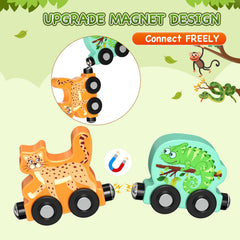 Zeoddler magnetic animal train car-3 adds sequence building and problem solving
