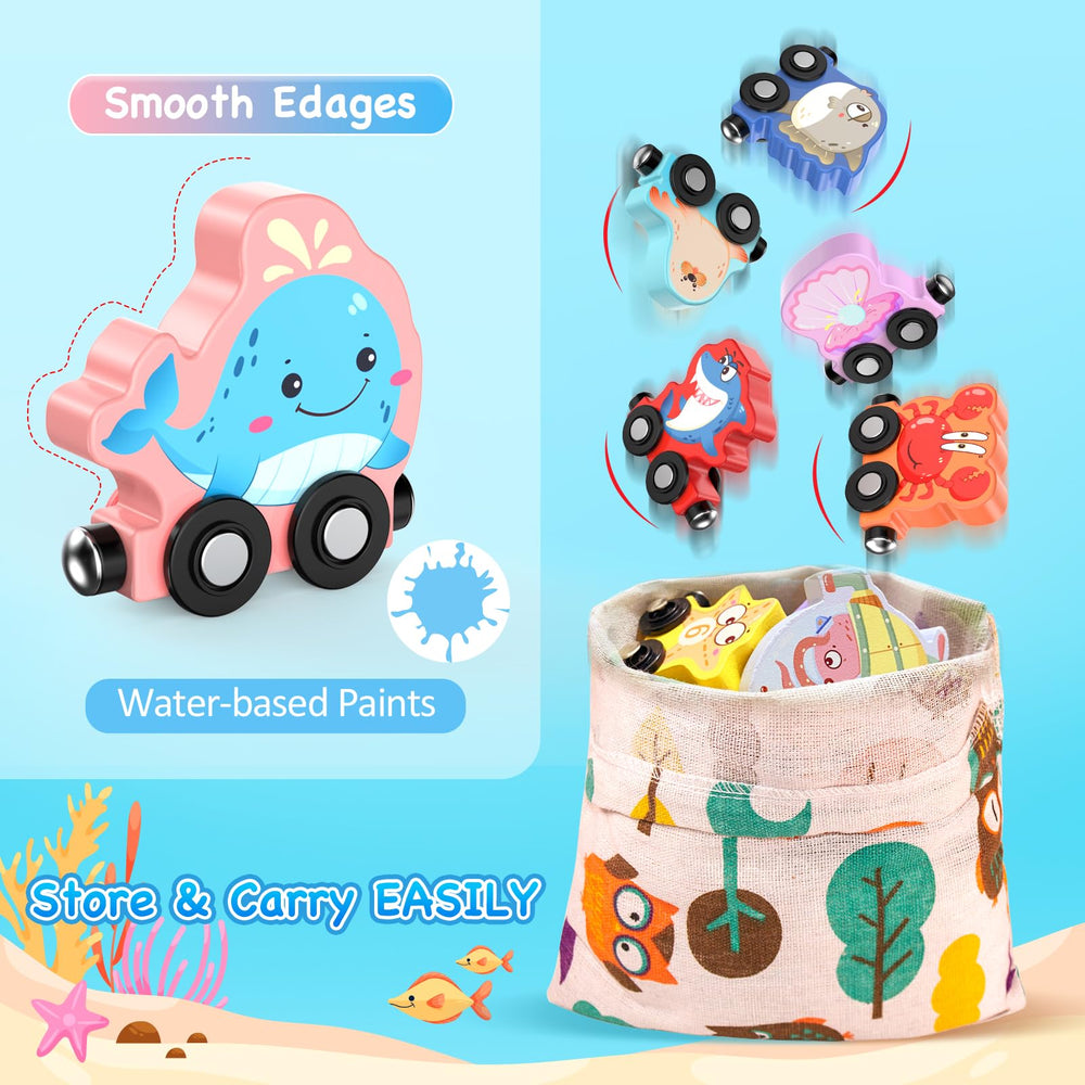 Zeoddler magnetic sea animals train car-3 boosts hand-eye coordination while connecting magnets