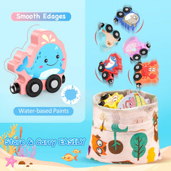 Zeoddler magnetic sea animals train car-3 boosts hand-eye coordination while connecting magnets