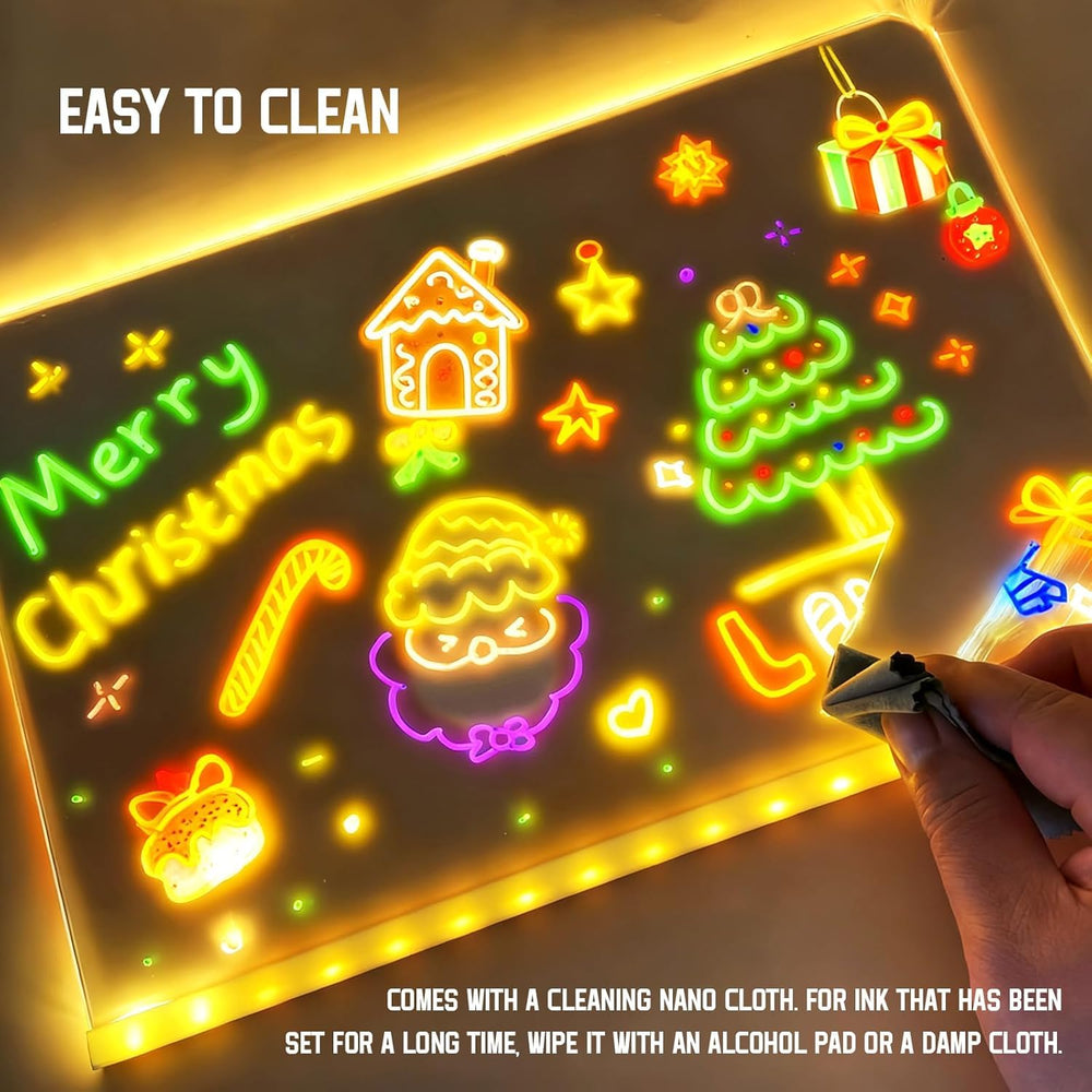 Zerkbiey light-up acrylic writing board: reusable surface for memos and art.