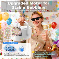 Zerhunt bubble machine safe-design stops on touch for family use.
