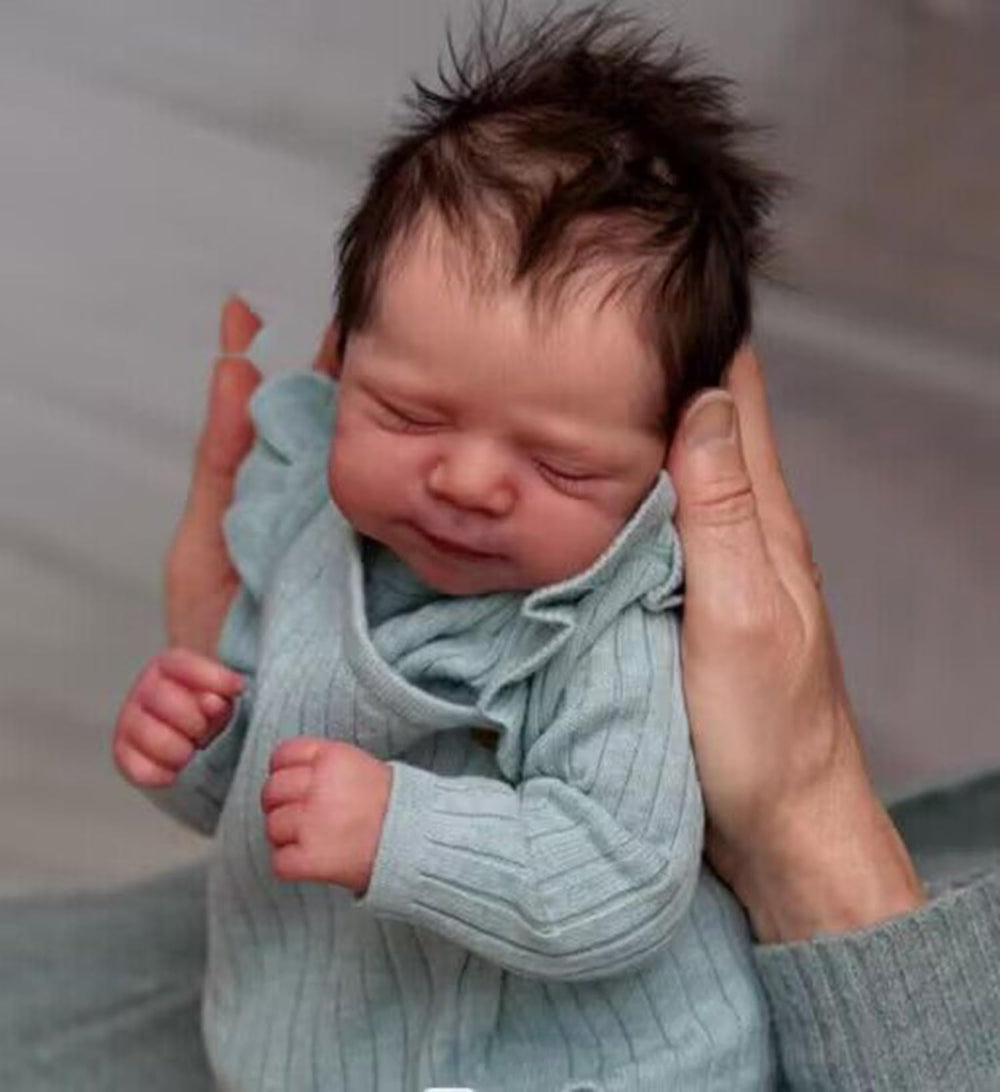 Zero Pam reborn toddler doll with hand-implanted hair and realistic facial details for lifelike play