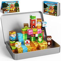 Zerxpho mini magnetic building cubes in an adventure case, perfect for on-the-go play and storage.