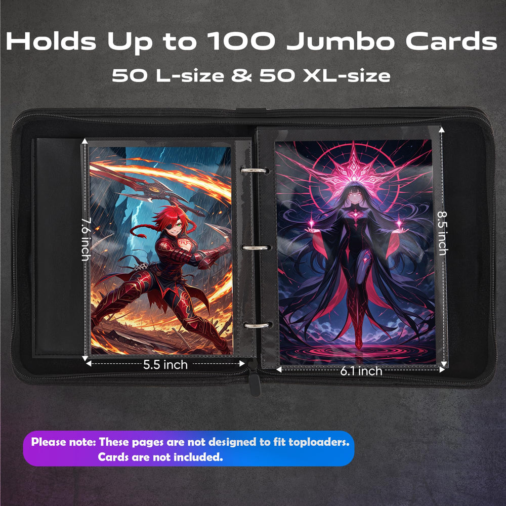 Zettokete jumbo card binder holds up to 100 jumbo cards for organized collection