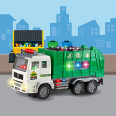 Zetz Brands trash truck featuring recycle stickers and early environmental themes