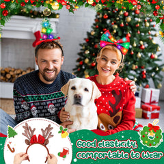 Zeyune LED Santa hat headband lighting up Christmas gatherings