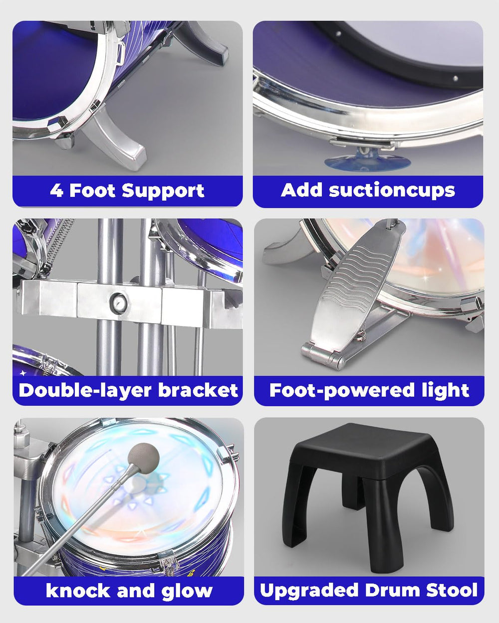 ZFSZSY metallic cymbals add authentic drum texture and visual sparkle.