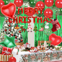 ZFUNBO MERRY CHRISTMAS foil balloon adds a classic holiday message.