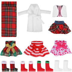 Zhanmai Christmas doll socks provide cozy styling for 18-inch dolls.