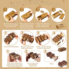 Zhanmai jewelry box puzzle opens slowly to reveal a secret compartment.