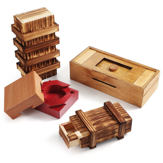 Zhanmai wooden puzzle boxes lovely style open view, perfect teaser gift experience.
