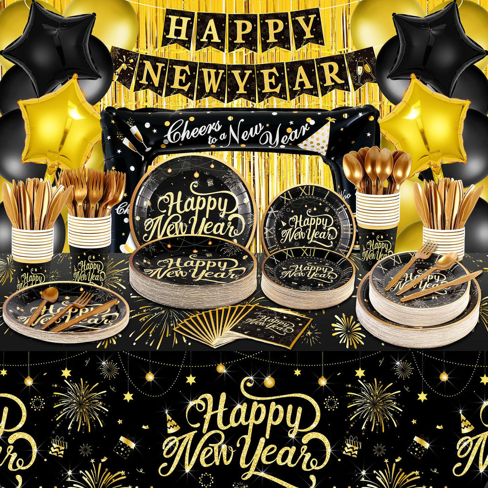 Zhehao New Year banner in black and gold for festive decor and memories