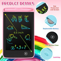 Zhehao kids doodle board with 6.5-inch color screen for mess-free drawing.