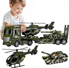 ZHFUYS 25.6-inch green military transport truck for outdoor adventures and imaginative missions.