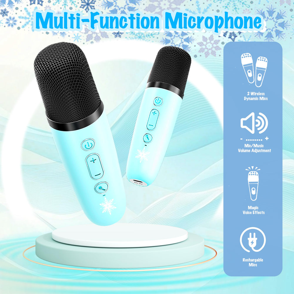 ZHIPAL Frozen karaoke machine LED lights pulse with the beat.