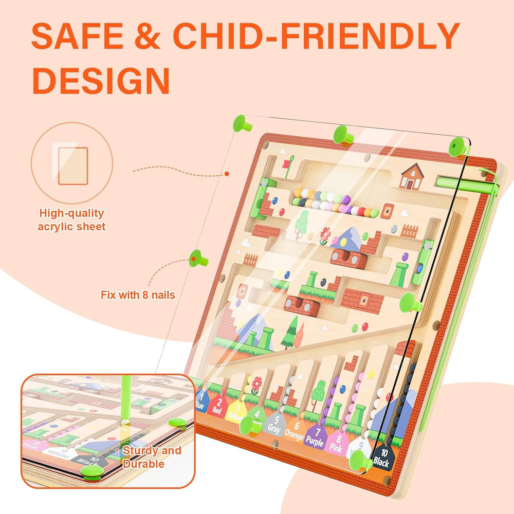 zhiwuzhu wooden toddler toy close-up shows smooth edges and sturdy build.