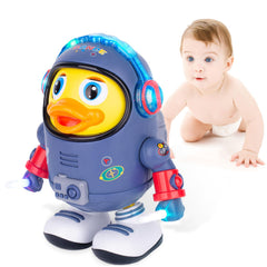 ZHMY Space Duck dancing with lights to boost toddler engagement