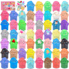 ZHNEHAOKAN Christmas slime 56-pack box for sensory play and party favors.
