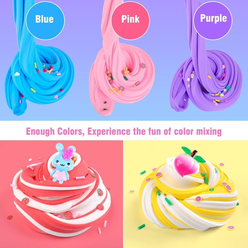 ZHNEHAOKAN Mermaid slime toy with bright colors for creativity on the go.