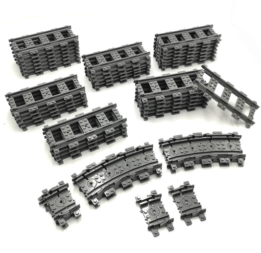 ZHX 56pc city train tracks straight section for precise layouts.