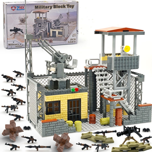 ZHX Military Base Guard Tower—sturdy, compatible bricks for imaginative play and hands-on building.