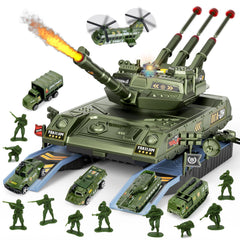 ZHYLLO army tank toy set with rotating turret boosts imaginative battlefield play.