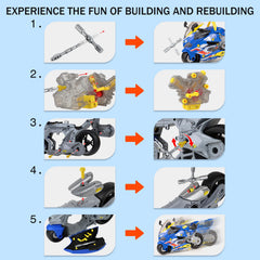 ZHYLLO take apart motorcycle kit durable plastic safe construction for young builders