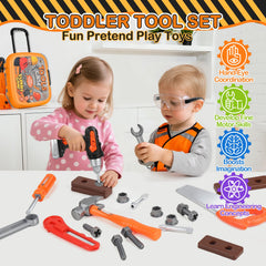 ZHYLLO Toddler Tool Set toy toolbox keeps tools neatly organized