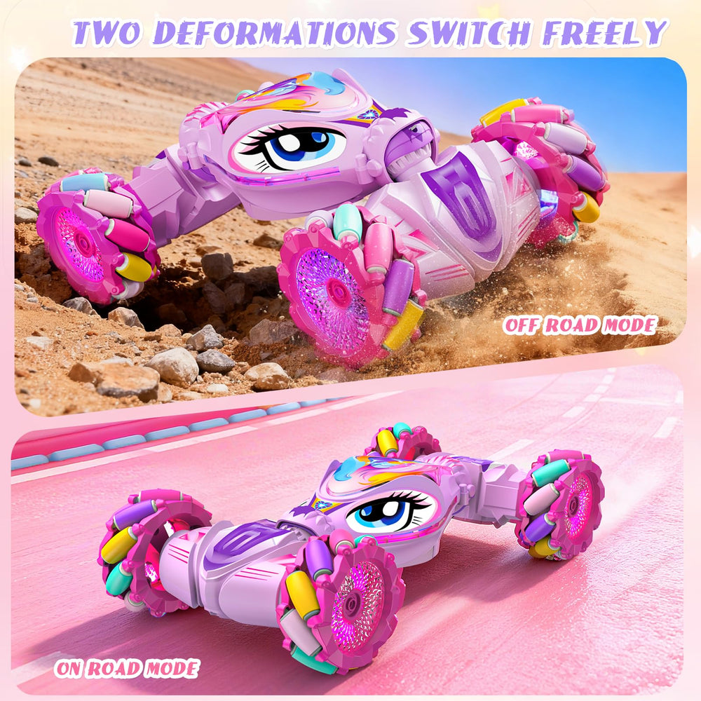 ZHYLLO Unicorn RC car LED lights and music enhance playtime