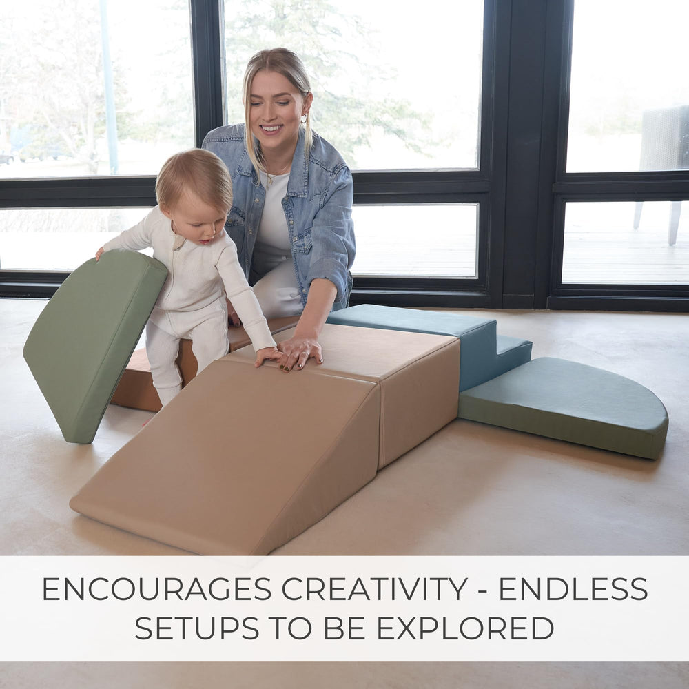 ZICOTO Fun foam blocks close-up with soft PU leather cover.