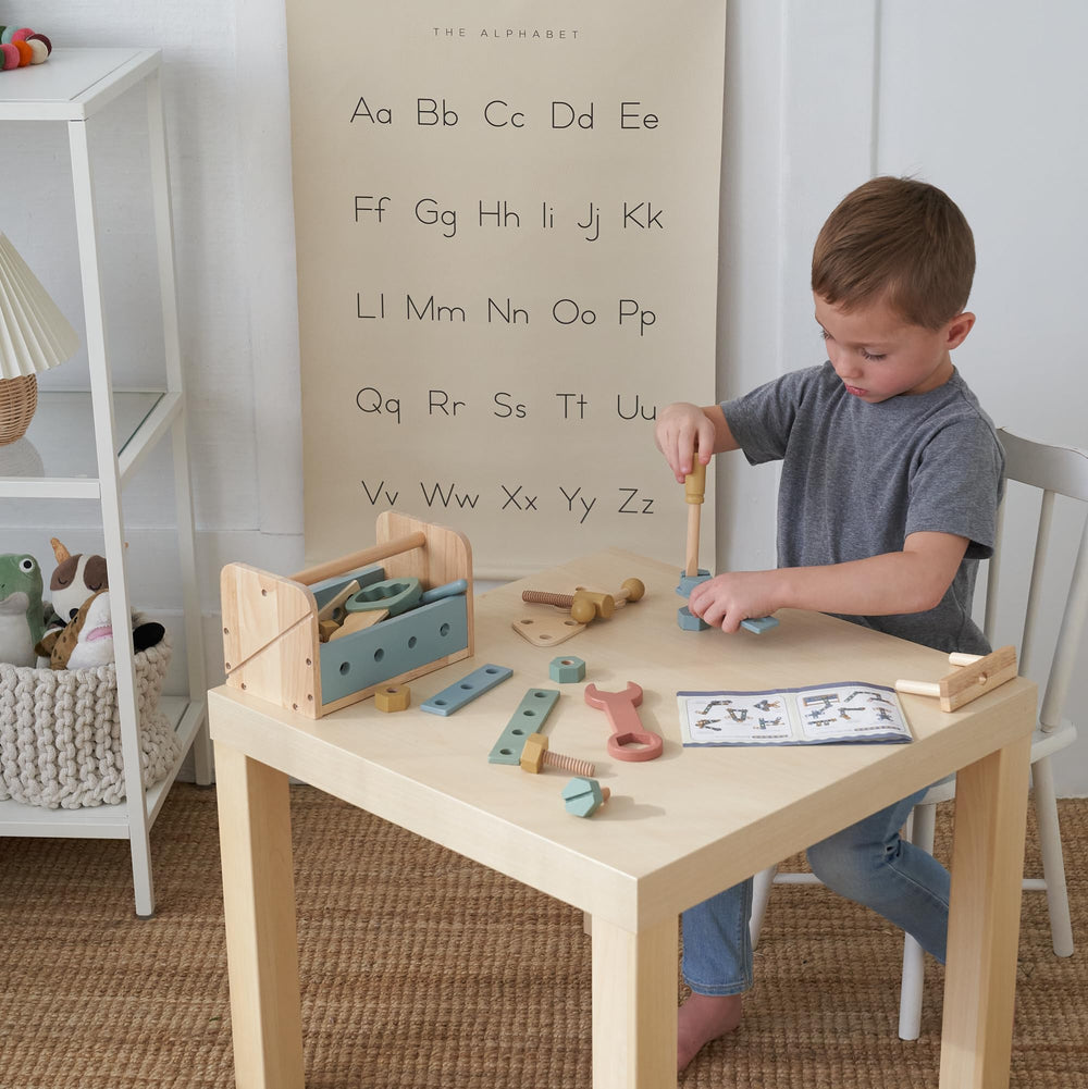 ZICOTO wooden screwdriver supports pretend repairs and cooperative play.