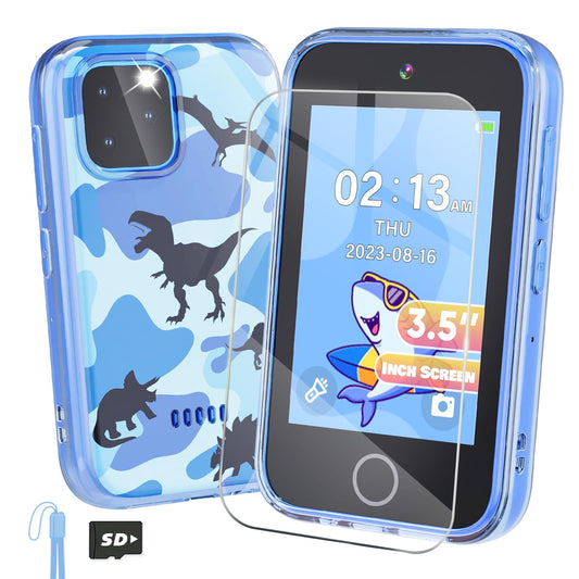 Ziegoal Kids Smart Phone with dinosaur case, front view for safe, engaging learning