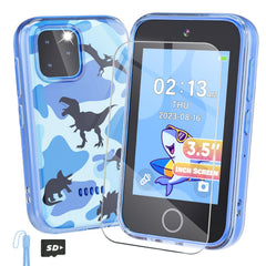 Ziegoal Kids Smart Phone with dinosaur case, front view for safe, engaging learning