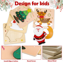 ZILIALAR Christmas tree three-piece puzzle encourages imaginative play