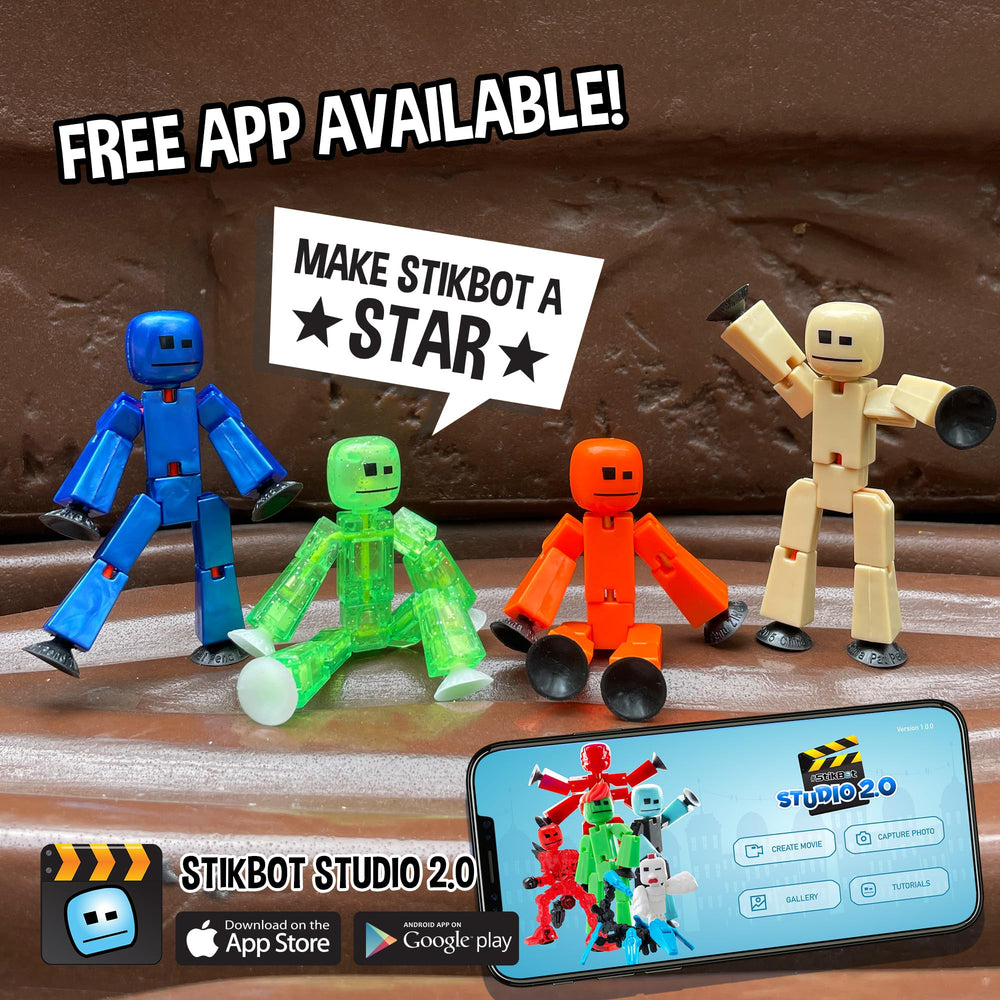 Zing StikBot Dual Pack works with the Studio App for films