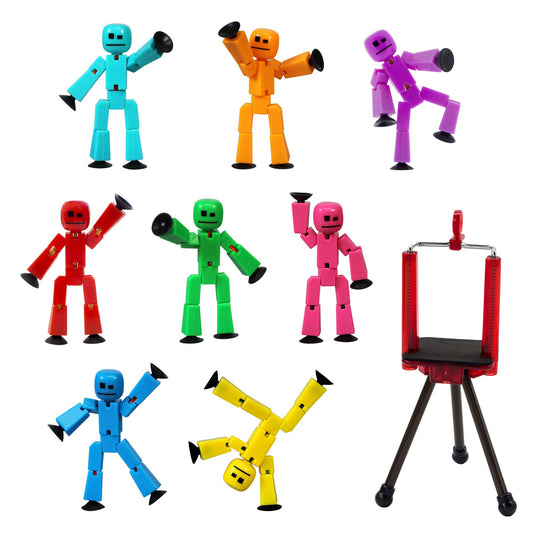 Zing Stikbot eight-figure set with poseable bots for stop-motion scenes