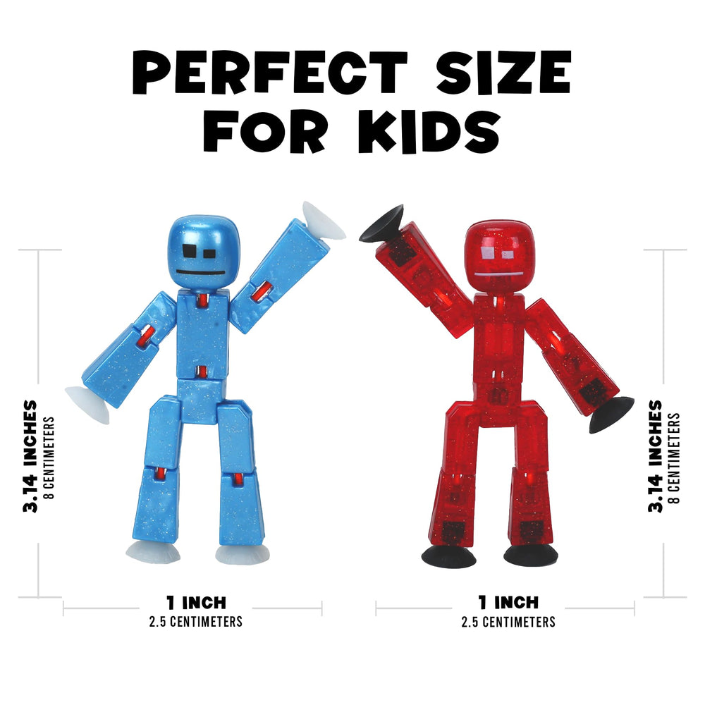 Zing StikBot characters highlight bendable joints for creative angles.