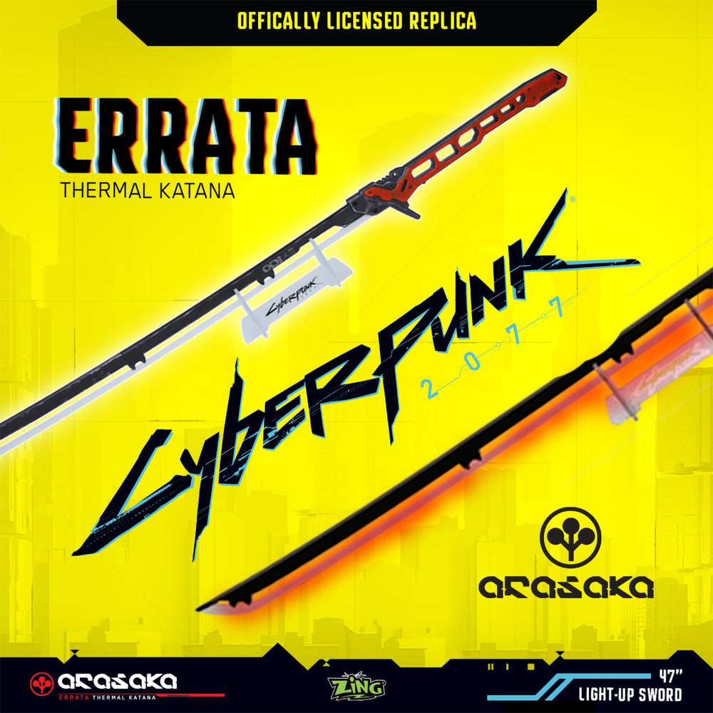Zing Thermal Errata Katana with red LED glow enhances cosplay aesthetics.