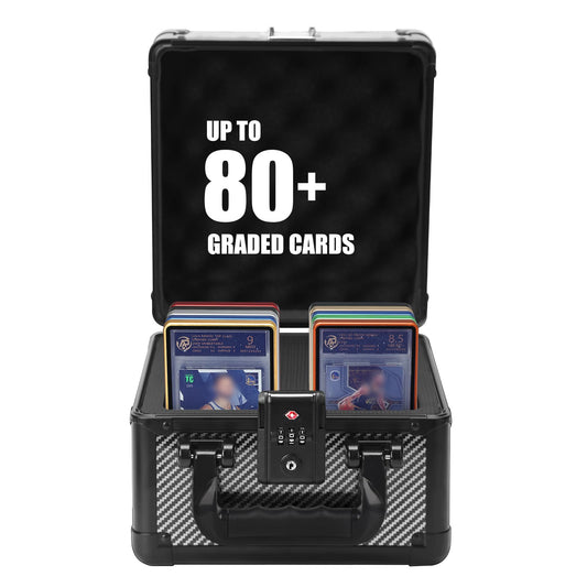 ZINHO graded card case exterior in black keeps cards secure on the go.