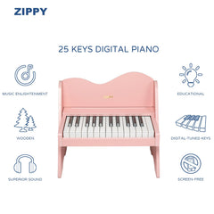 ZIPPY piano with color illustrated songbook for guided early learning.